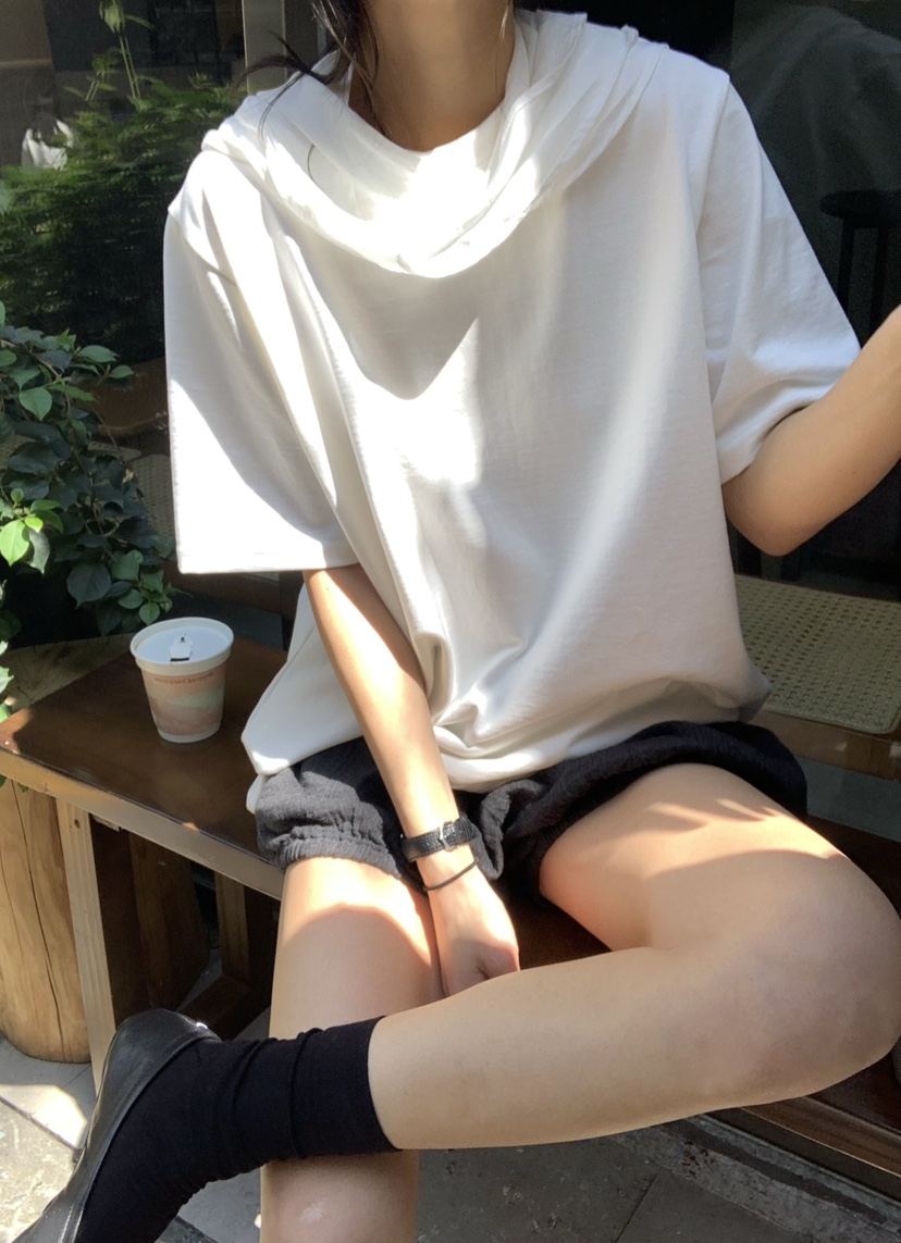 ROMANTICIZE韓國直郵實拍女士新款推薦熱賣休閑T恤含圍巾ROMANTICIZET恤