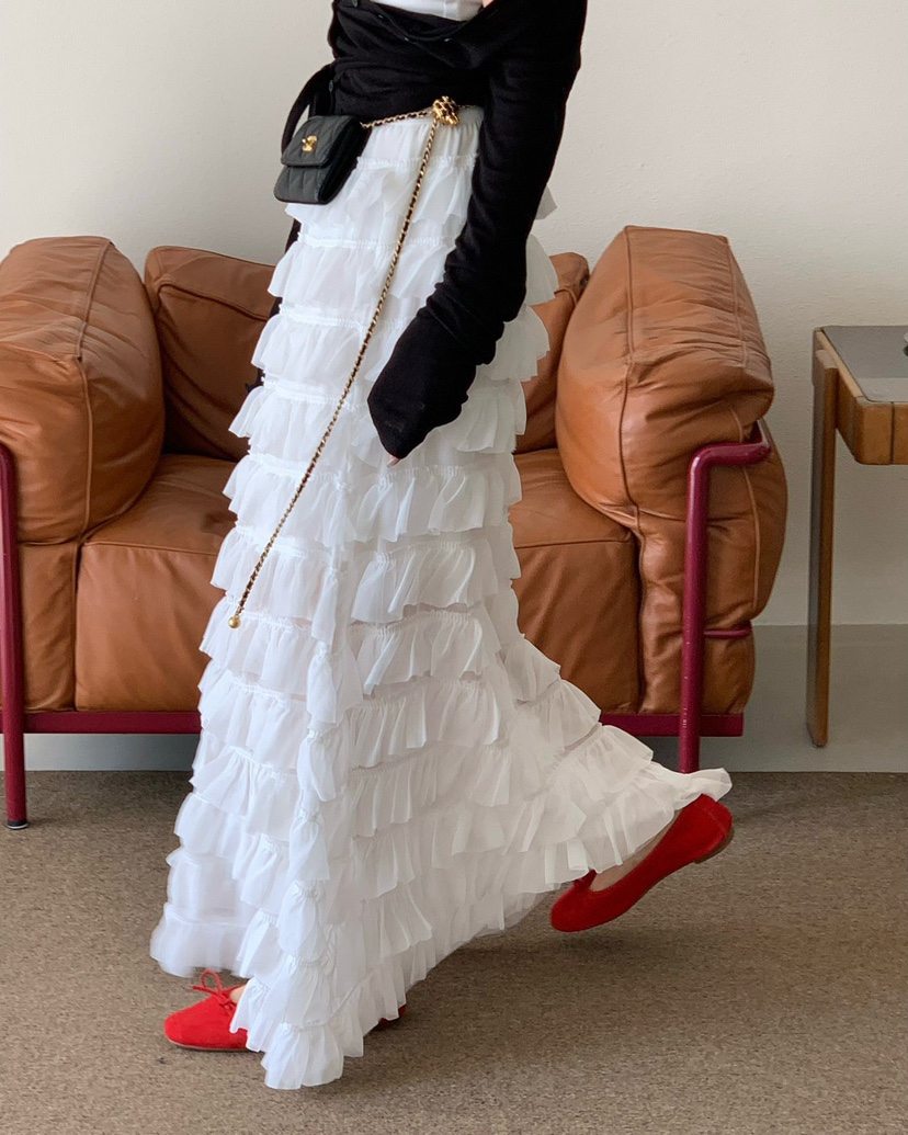 REVE CITE-L韓國東大門直郵女裝新品推薦26春夏長裙雪紡REVE CITE-L長裙