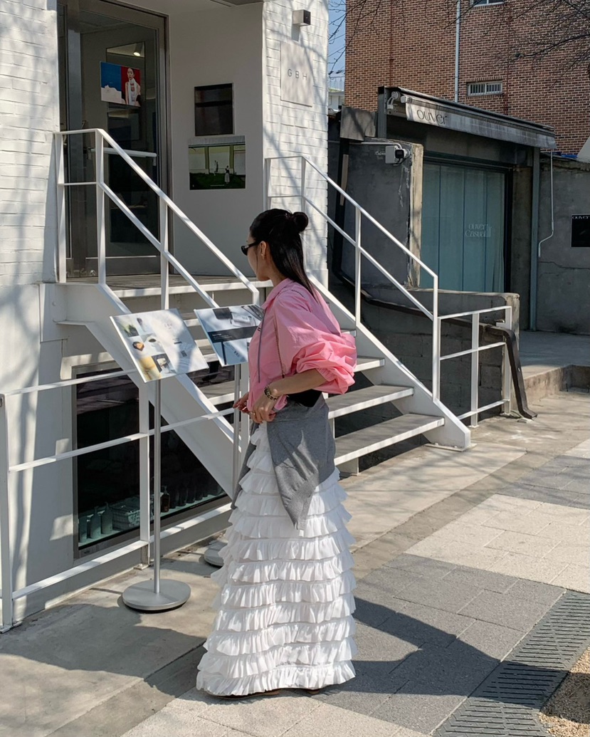 REVE CITE-L韓國東大門直郵女裝新品推薦26春夏長裙雪紡REVE CITE-L長裙