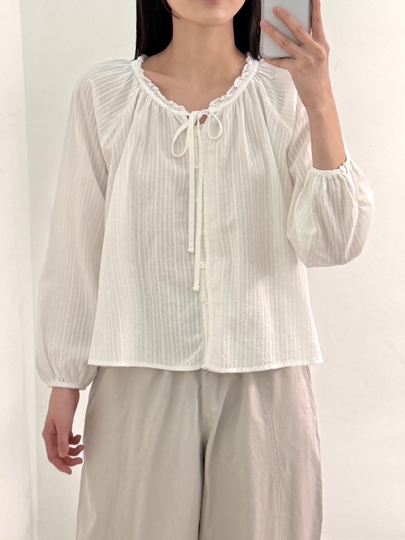 PEPPER-L韓國東大門代購女裝新款熱賣26春夏職業襯衫蕾絲衫PEPPER襯衫/蕾絲衫