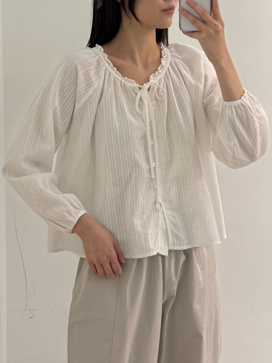 PEPPER-L韓國東大門代購女裝新款熱賣26春夏職業襯衫蕾絲衫PEPPER襯衫/蕾絲衫