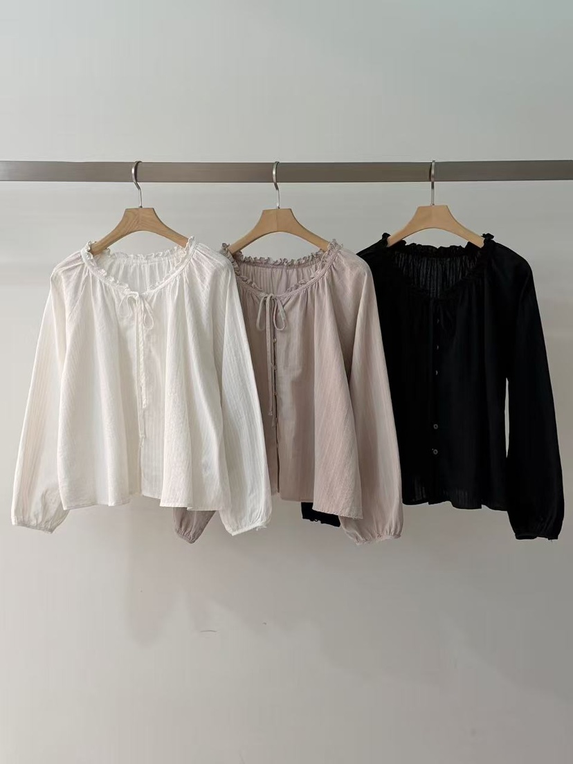 PEPPER-L韓國東大門代購女裝新款熱賣26春夏職業襯衫蕾絲衫PEPPER襯衫/蕾絲衫