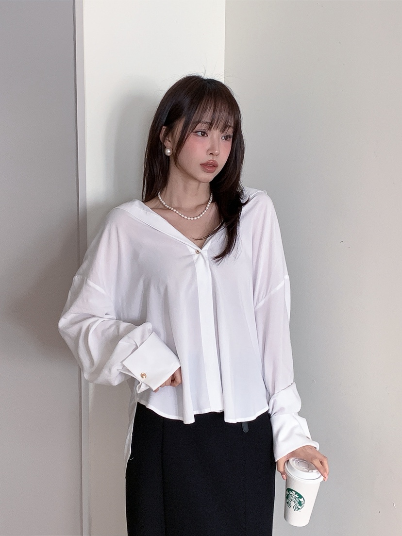 VERANDA韓國東大門代購女裝新款職業26春夏襯衫蕾絲衫天絲VERANDA襯衫/蕾絲衫