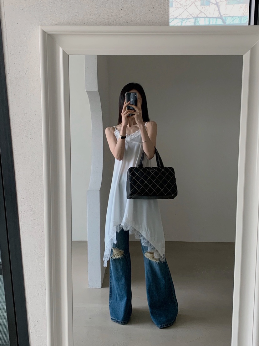 VERANDA韓國東大門代購女士新品時尚休閑26春夏連衣裙蕾絲VERANDA連衣裙