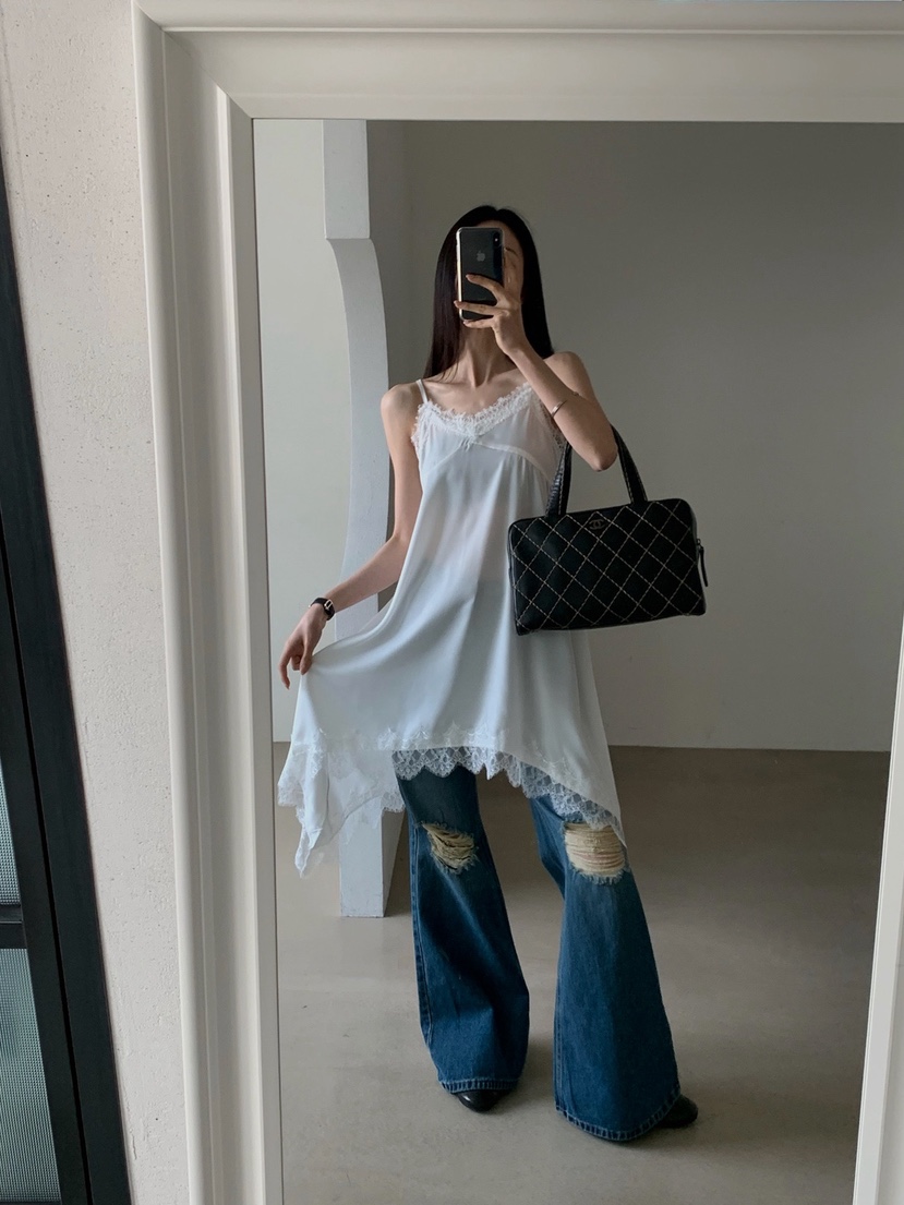 VERANDA韓國東大門代購女士新品時尚休閑26春夏連衣裙蕾絲VERANDA連衣裙