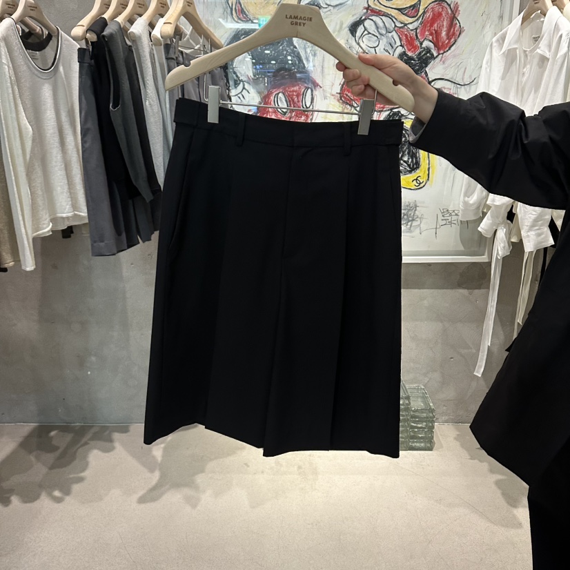 LAMAGIEPIE/LAMAGIE GREY韓國東大門直郵女士新品休閑短褲LAMAGIEPIE/LAMAGIE GREY短褲圖色2黑色