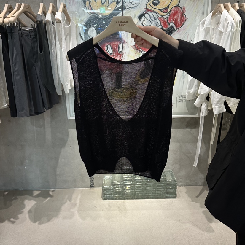 LAMAGIEPIE/LAMAGIE GREY韓國直郵女裝新品職業吊帶背心LAMAGIEPIE/LAMAGIE GREY吊帶/背心圖色4黑色