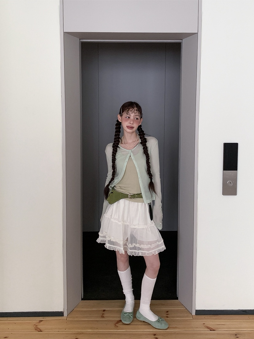 I MFACT東大門代購女士新款26春夏職業推薦休閑短裙雪紡I MFACT短裙