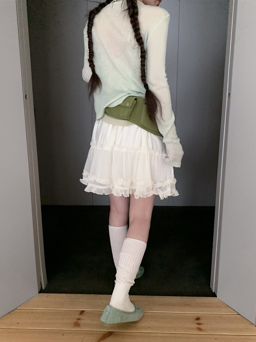 I MFACT東大門代購女士新款26春夏職業推薦休閑短裙雪紡I MFACT短裙