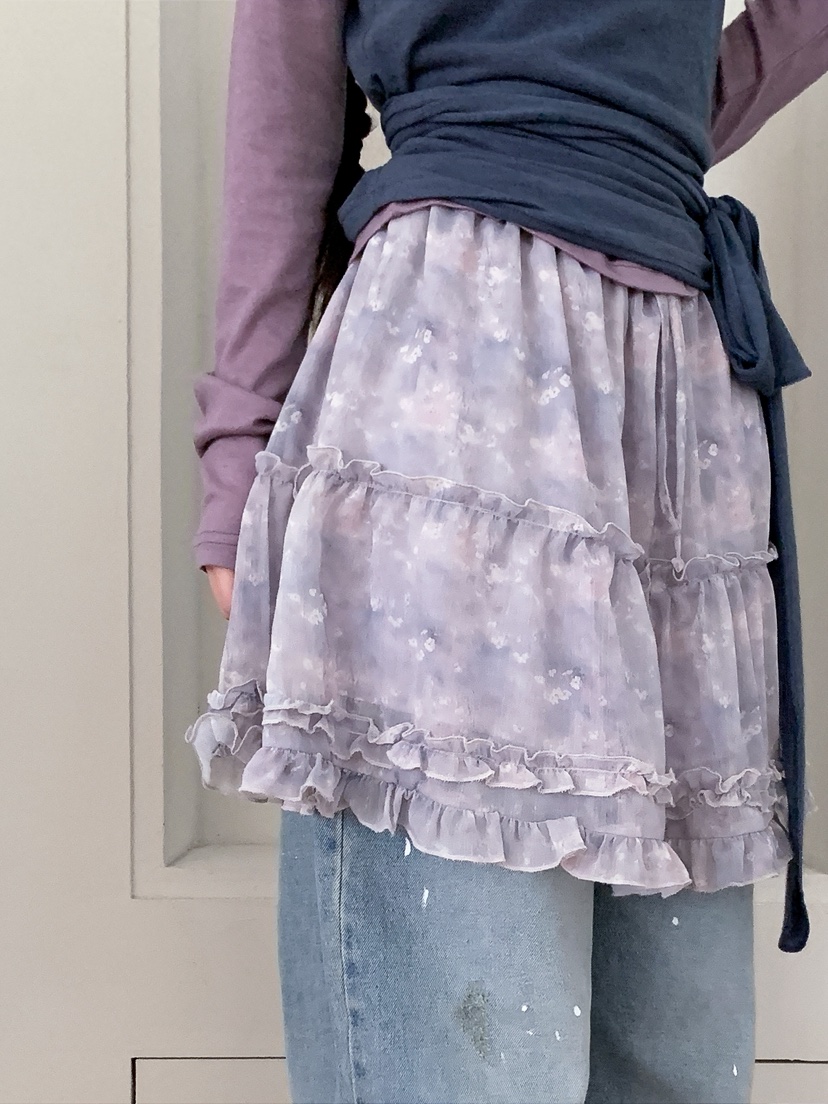 I MFACT東大門代購女士新款26春夏職業推薦休閑短裙雪紡I MFACT短裙