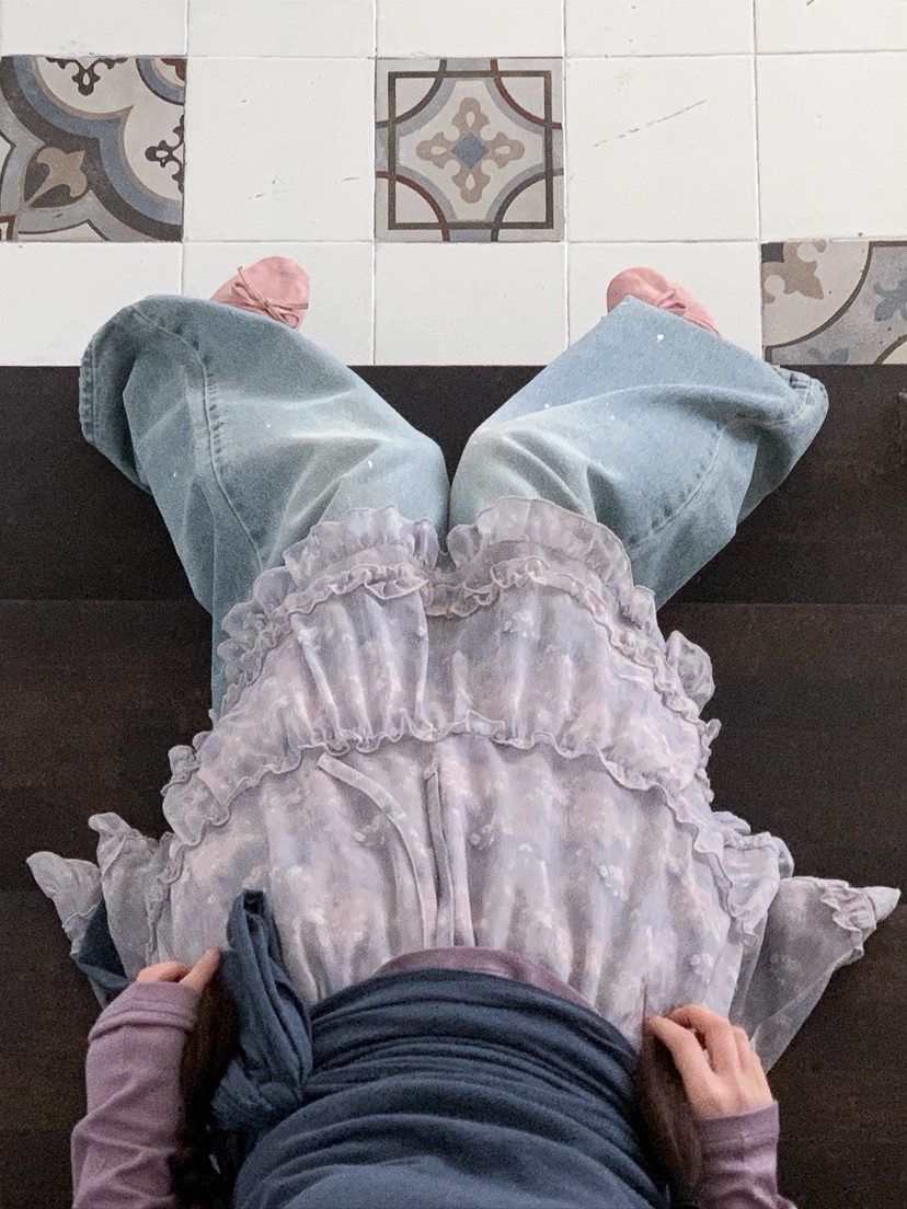 I MFACT東大門代購女士新款26春夏職業推薦休閑短裙雪紡I MFACT短裙