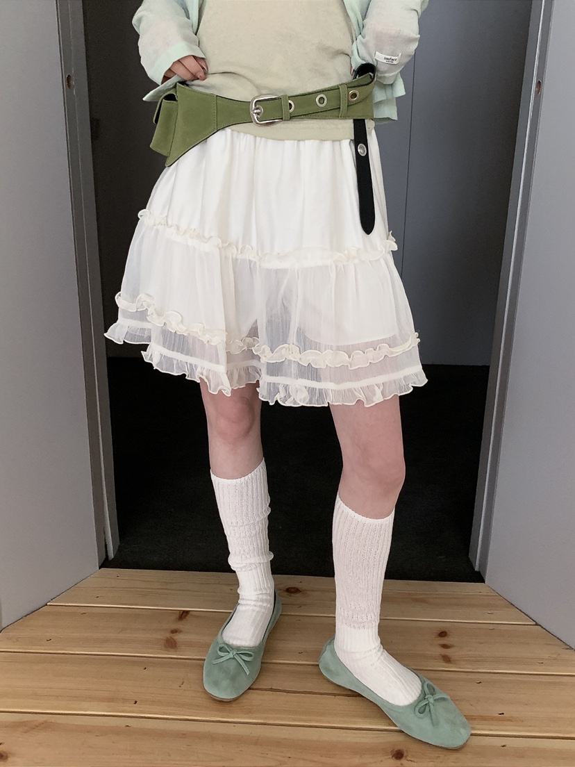 I MFACT東大門代購女士新款26春夏職業推薦休閑短裙雪紡I MFACT短裙圖色1