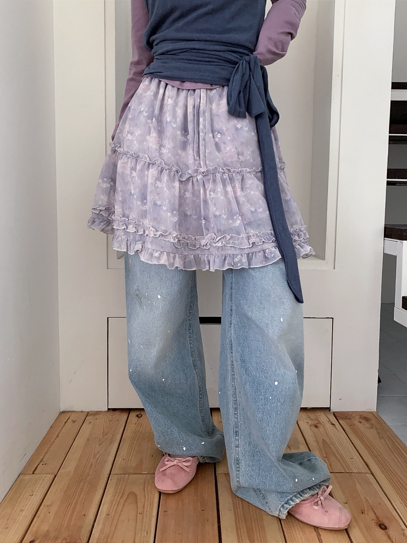 I MFACT東大門代購女士新款26春夏職業推薦休閑短裙雪紡I MFACT短裙圖色2