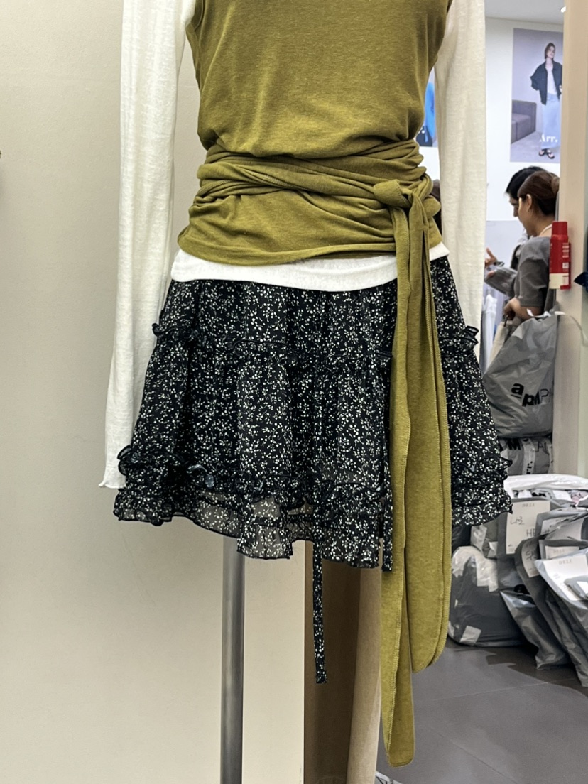 I MFACT東大門代購女士新款26春夏職業推薦休閑短裙雪紡I MFACT短裙圖色3