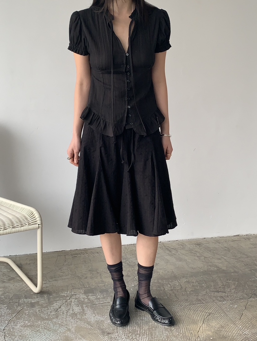 VAARA東大門實拍女士新款推薦真品職業半身裙中短裙刺繡棉VAARA半身裙/中短裙