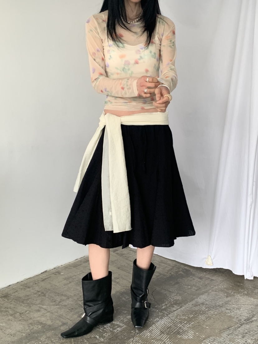 VAARA東大門實拍女士新款推薦真品職業半身裙中短裙刺繡棉VAARA半身裙/中短裙