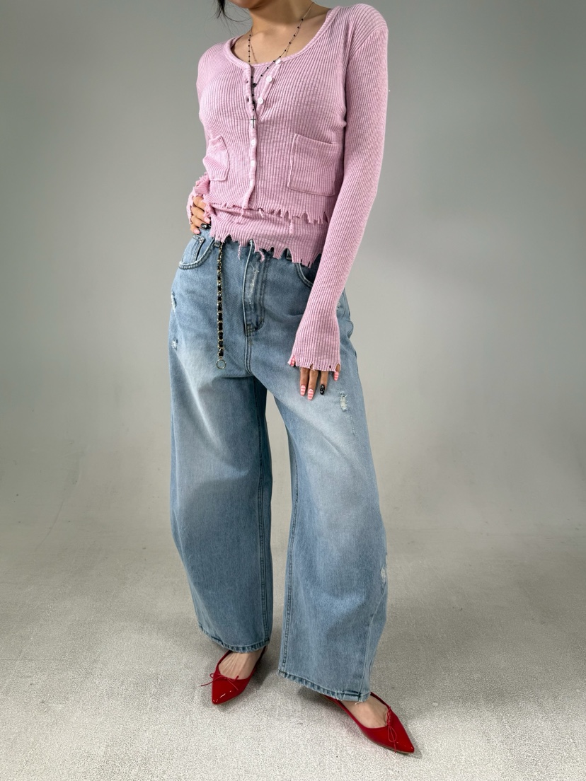 SHIRRING東大門直郵女士新品推薦職業26春夏真品休閑牛仔褲SHIRRING牛仔褲