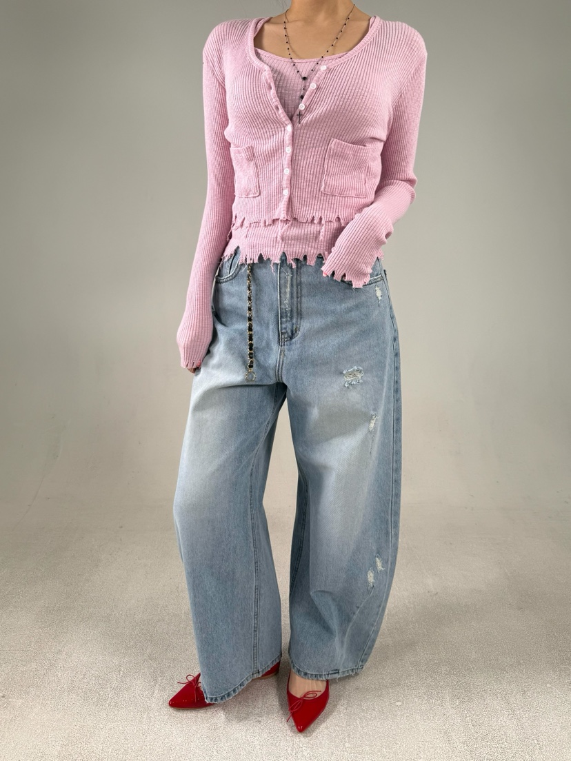 SHIRRING東大門直郵女士新品推薦職業26春夏真品休閑牛仔褲SHIRRING牛仔褲