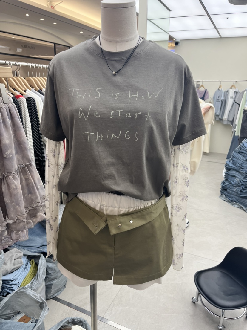 I MFACT東大門直郵女裝新款26春夏推薦人氣T恤不含內搭腰帶I MFACTT恤圖色3