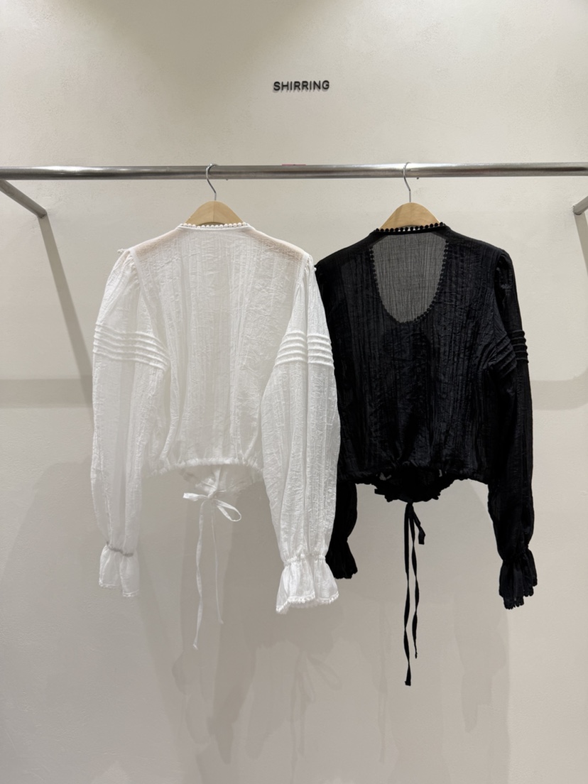 SHIRRING韓國直郵女裝新款推薦休閑時尚熱賣職業襯衫蕾絲衫SHIRRING襯衫/蕾絲衫