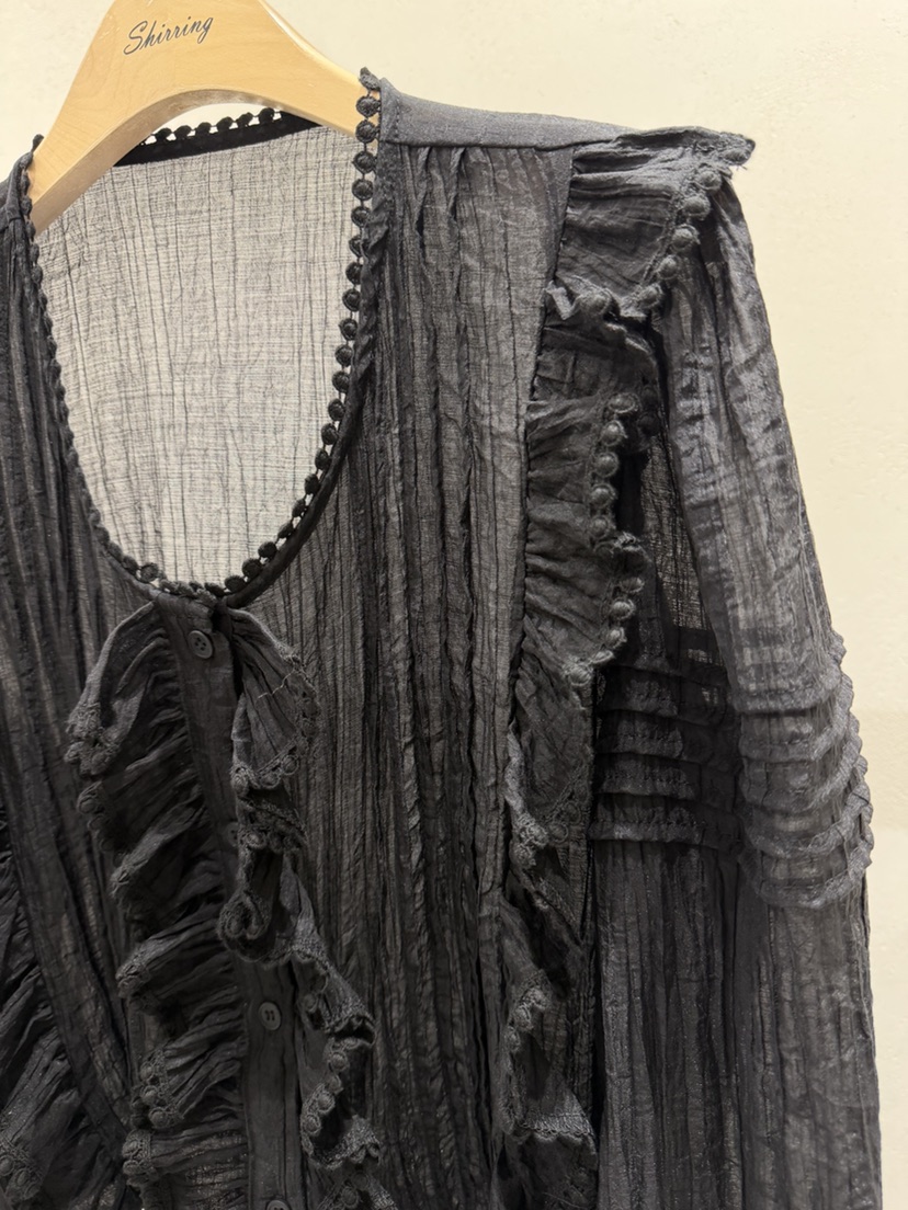 SHIRRING韓國直郵女裝新款推薦休閑時尚熱賣職業襯衫蕾絲衫SHIRRING襯衫/蕾絲衫