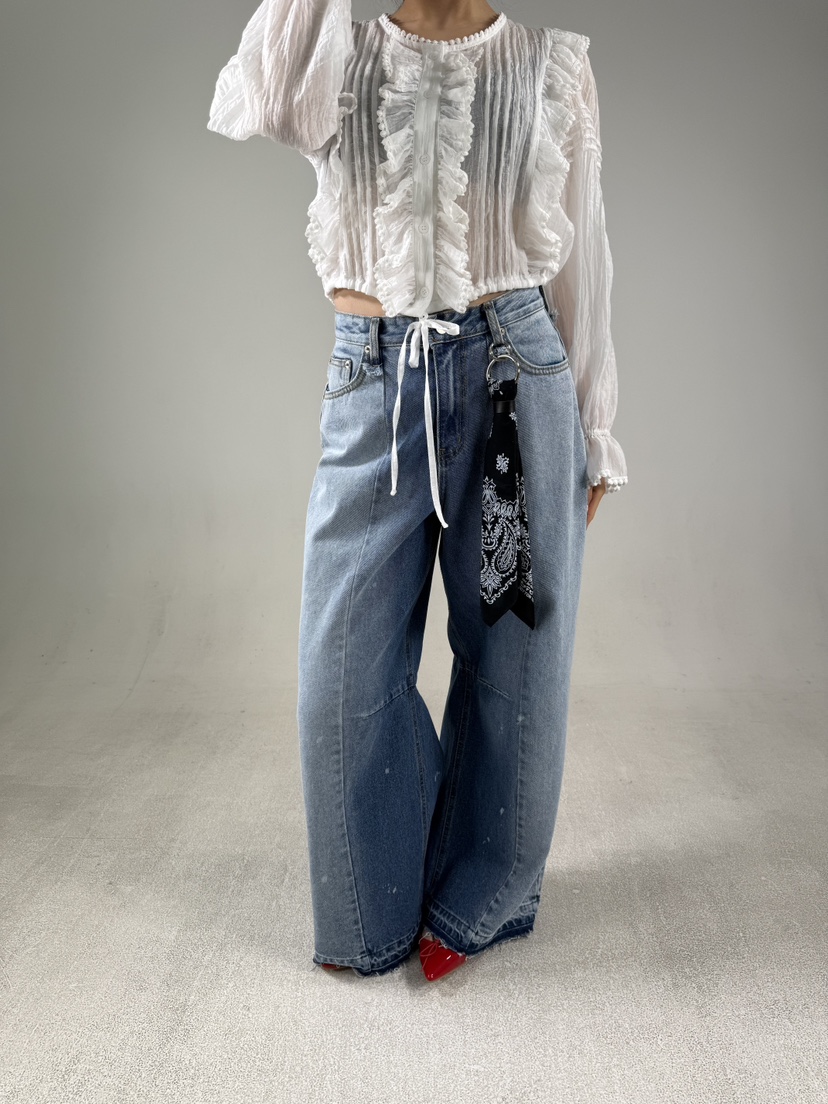 SHIRRING韓國直郵女裝新款推薦休閑時尚熱賣職業襯衫蕾絲衫SHIRRING襯衫/蕾絲衫