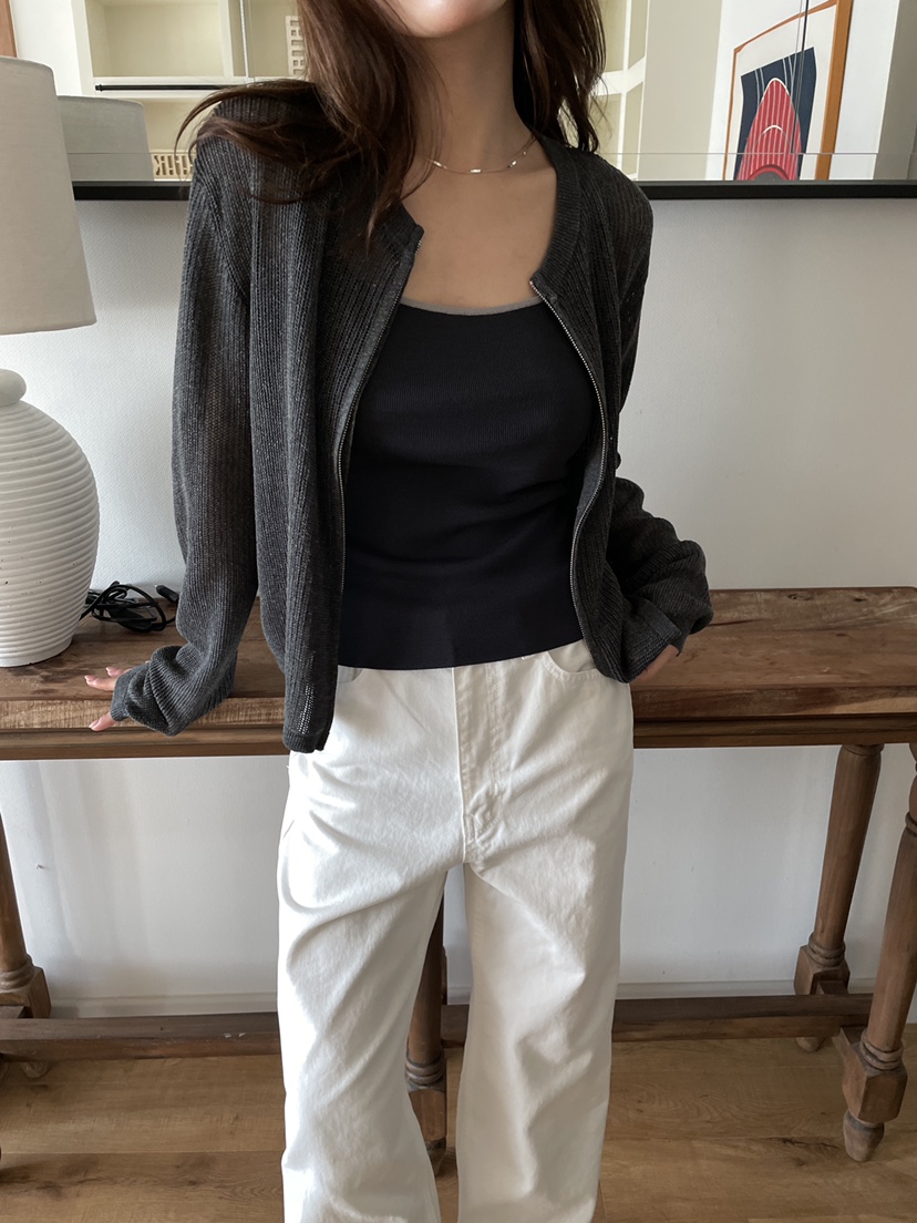 ATHEA東大門實拍女士新品休閑推薦職業人氣真品針織衫拉鏈ATHEA針織衫圖色1