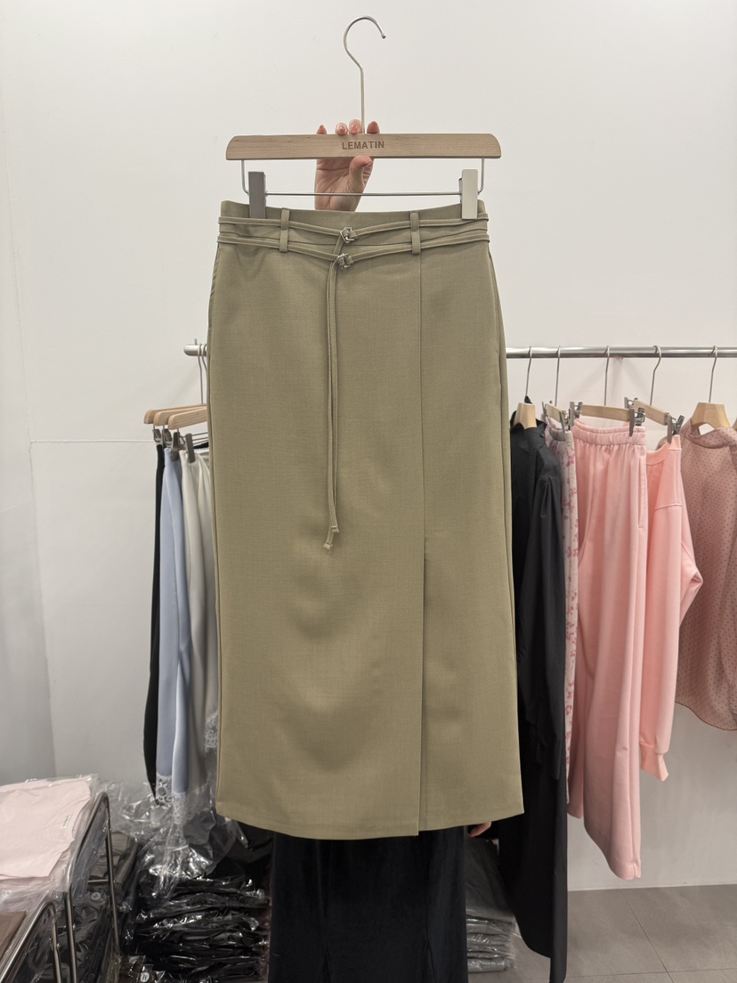 LEMATIN東大門直郵女裝新品熱賣休閑26春夏長裙含腰繩腰帶LEMATIN長裙圖色2