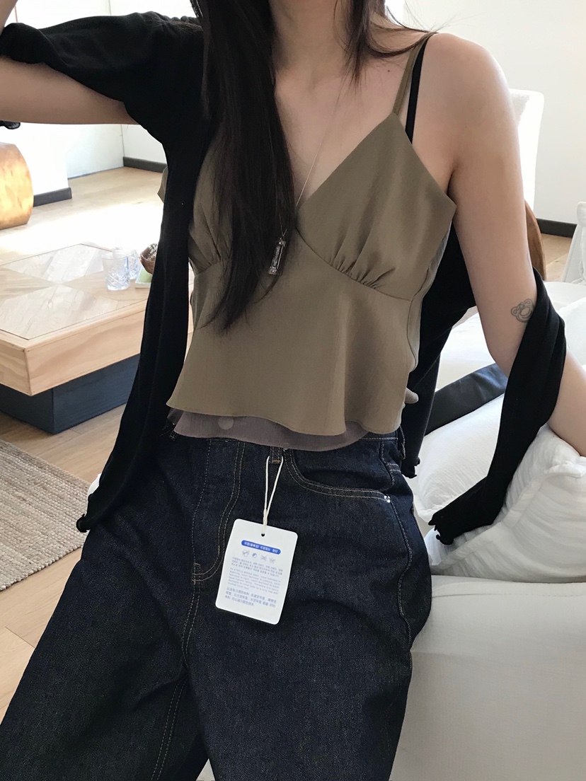 ESCHER韓國代購女士新款真品休閑職業時尚吊帶背心不含披肩ESCHER吊帶/背心