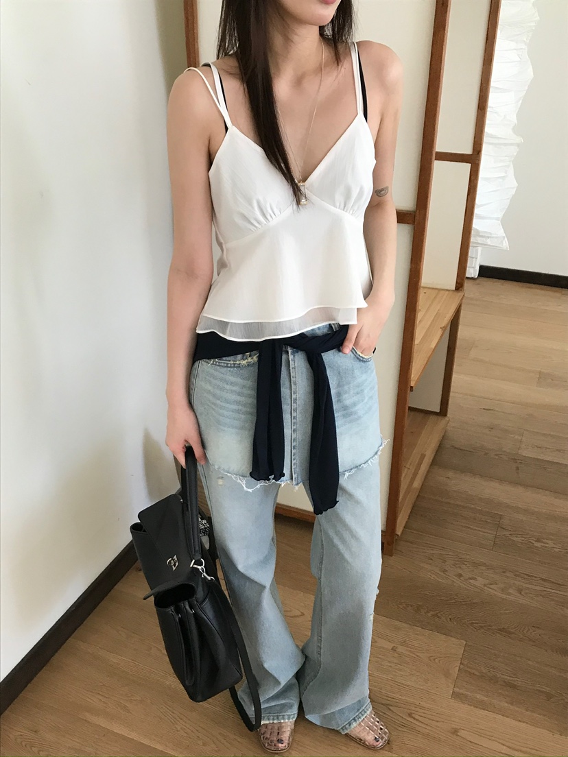 ESCHER韓國代購女士新款真品休閑職業時尚吊帶背心不含披肩ESCHER吊帶/背心