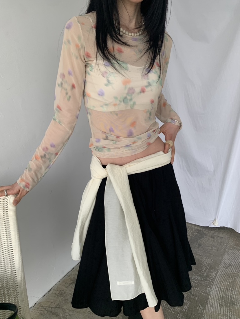 VAARA韓國直郵女士新品人氣熱賣職業真品26春夏時尚長袖T恤VAARA長袖T恤