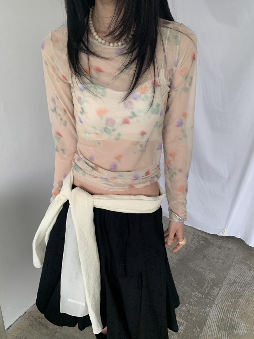 VAARA韓國直郵女士新品人氣熱賣職業真品26春夏時尚長袖T恤VAARA長袖T恤