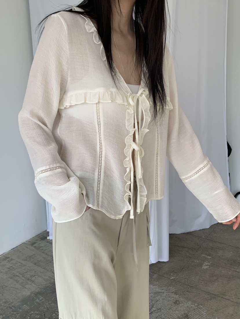 VAARA東大門代購女士新款時尚26春夏休閑真品職業襯衫蕾絲衫VAARA襯衫/蕾絲衫