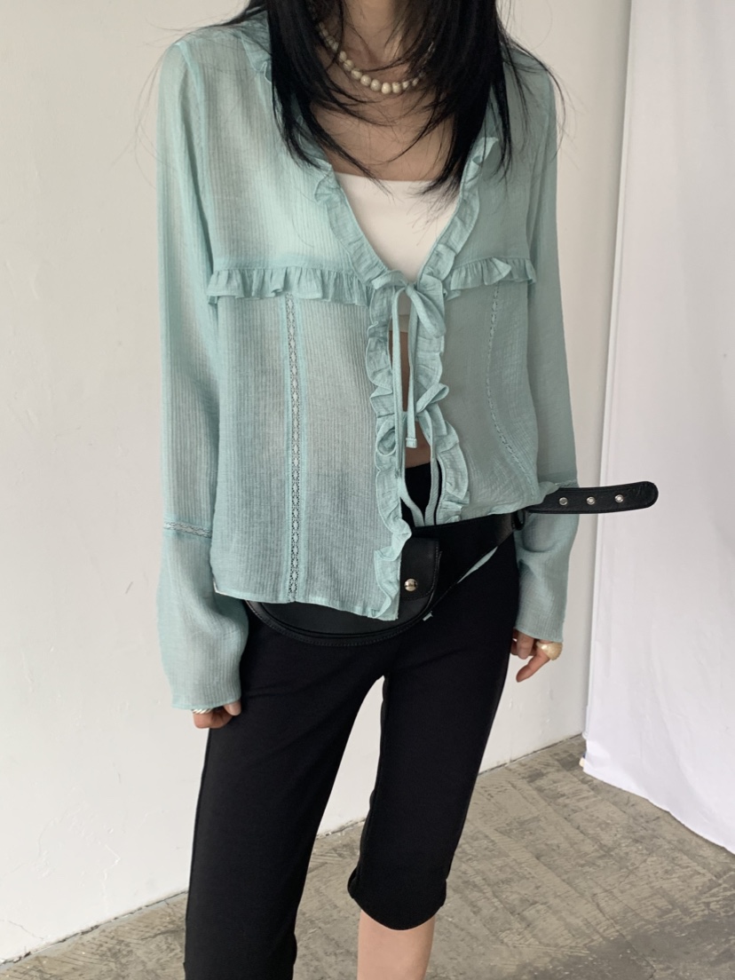 VAARA東大門代購女士新款時尚26春夏休閑真品職業襯衫蕾絲衫VAARA襯衫/蕾絲衫