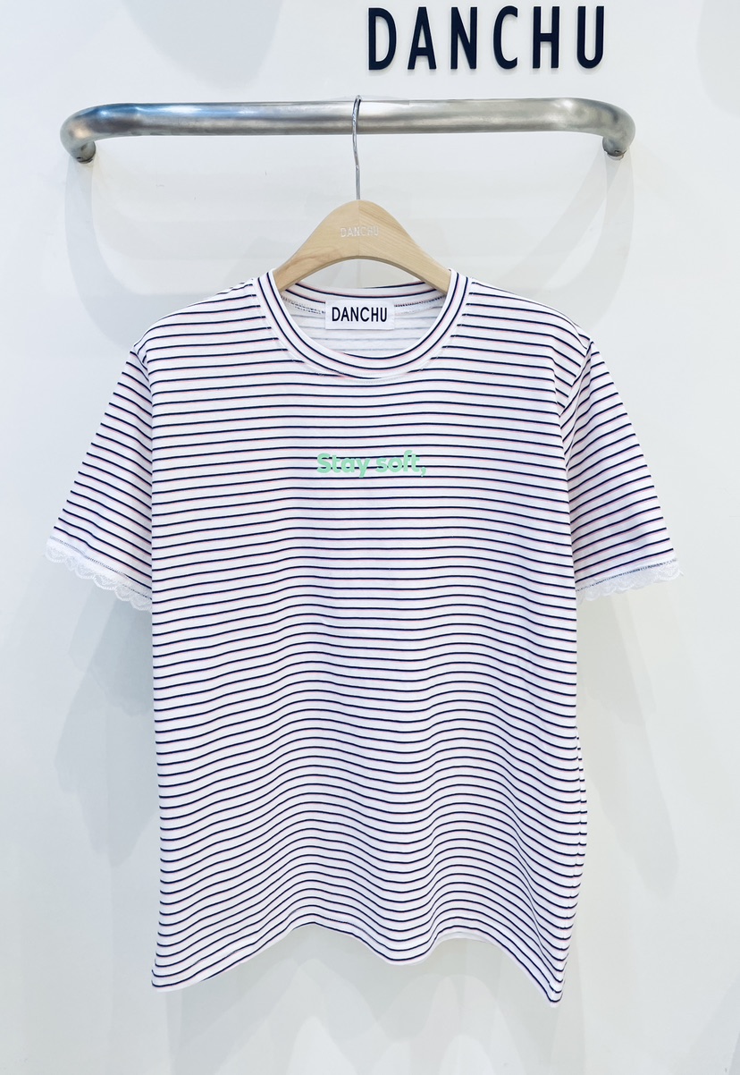 DANCHU東大門代購女裝新品休閑熱賣推薦真品26春夏T恤條紋DANCHUT恤圖色1