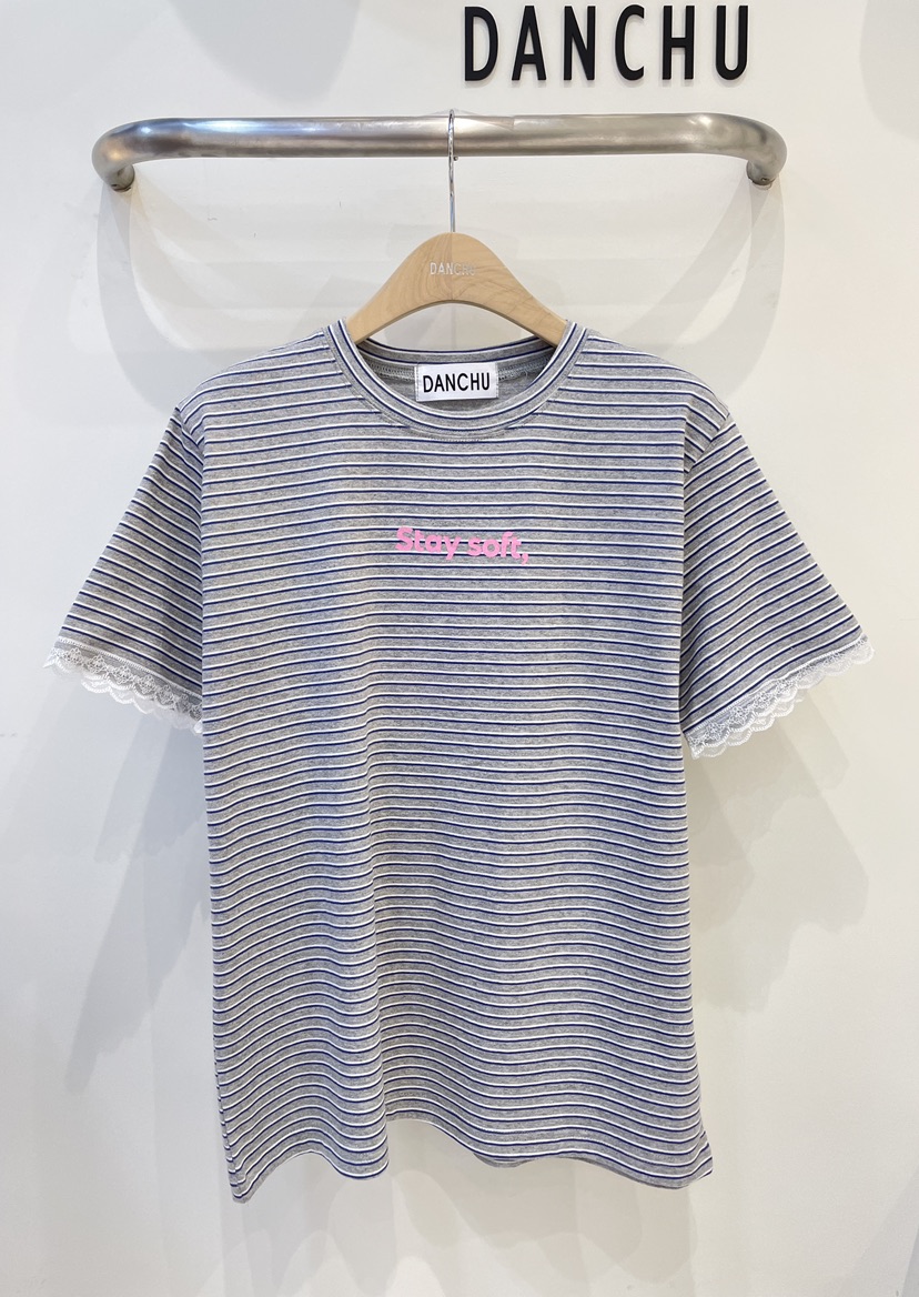 DANCHU東大門代購女裝新品休閑熱賣推薦真品26春夏T恤條紋DANCHUT恤圖色3