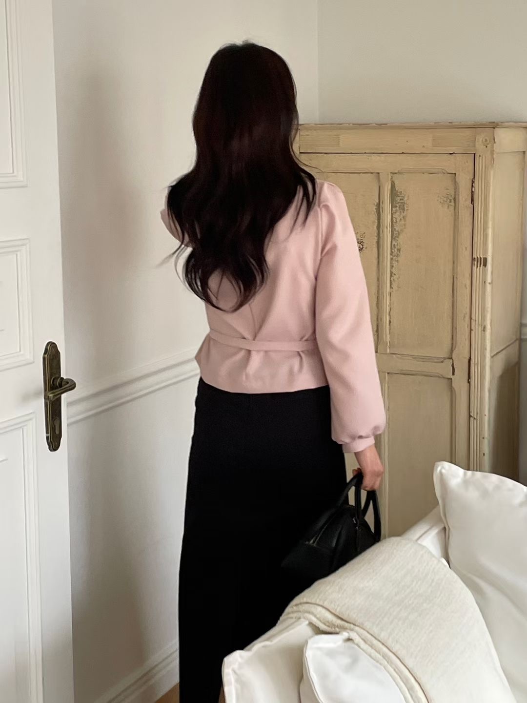 PLACE東大門代購女士新品時尚職業休閑真品襯衫蕾絲衫含腰繩PLACE襯衫/蕾絲衫