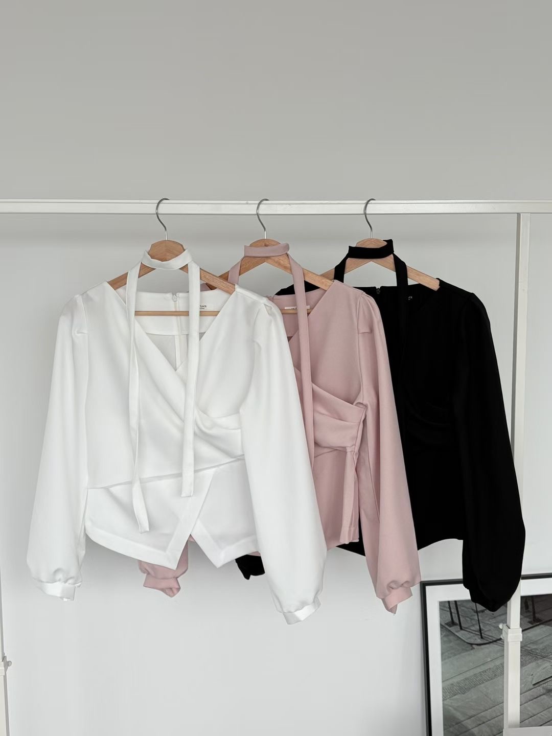 PLACE東大門代購女士新品時尚職業休閑真品襯衫蕾絲衫含腰繩PLACE襯衫/蕾絲衫圖色3左三色