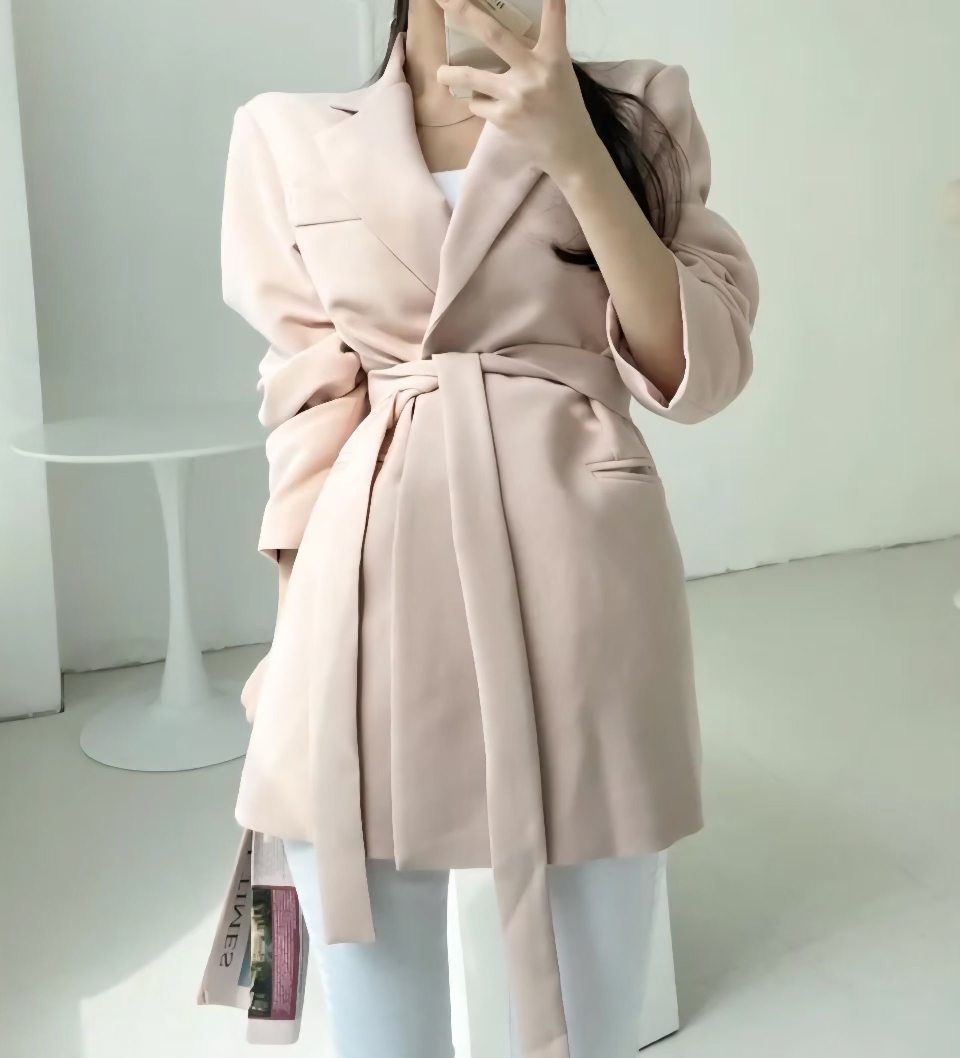 PLACE東大門代購女士新款休閑推薦真品時尚人氣夾克含腰帶PLACE夾克圖色1