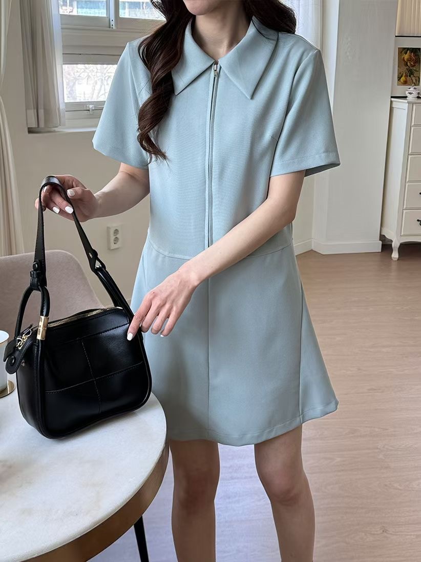 PLACE韓國代購女裝新品休閑26春夏職業人氣真品連衣裙拉鏈PLACE連衣裙