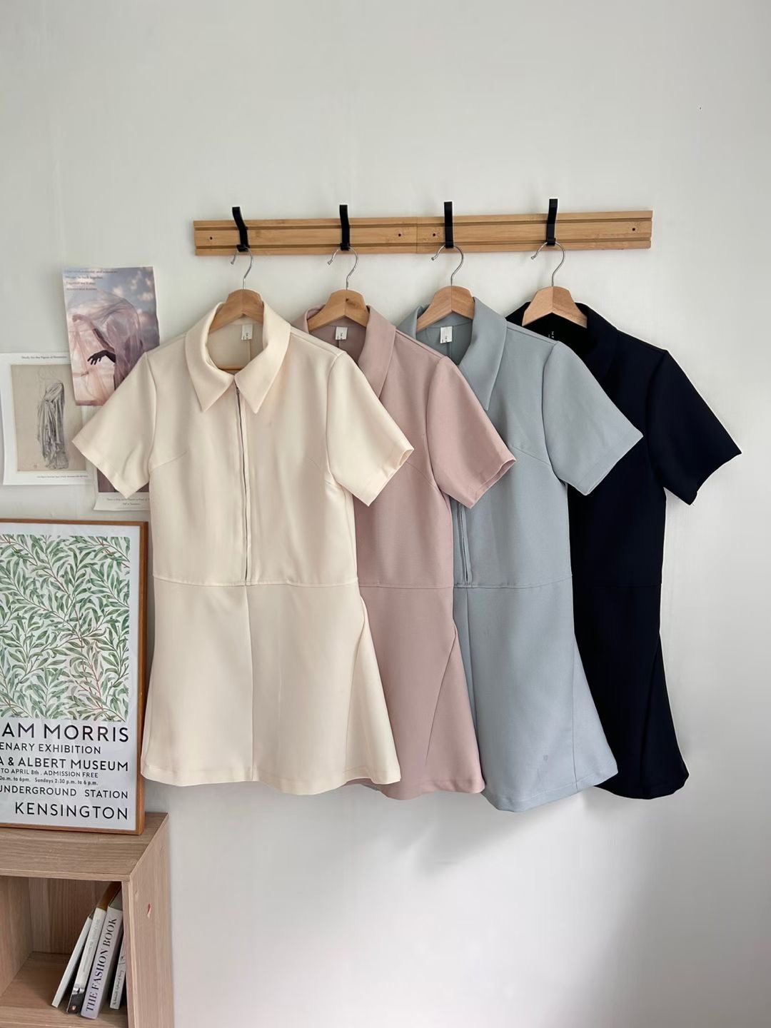 PLACE韓國代購女裝新品休閑26春夏職業人氣真品連衣裙拉鏈PLACE連衣裙圖色2左二色