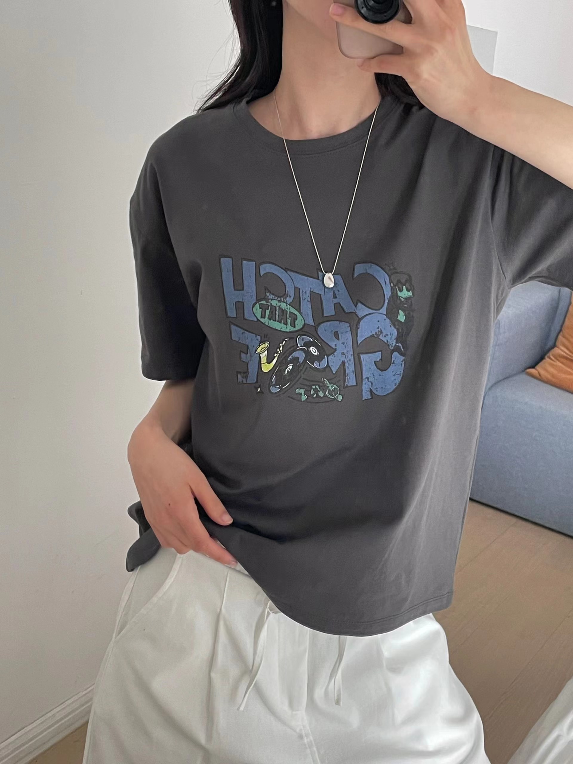 L.REWIND韓國代購女裝新品時尚職業真品推薦休閑26春夏T恤L.REWINDT恤