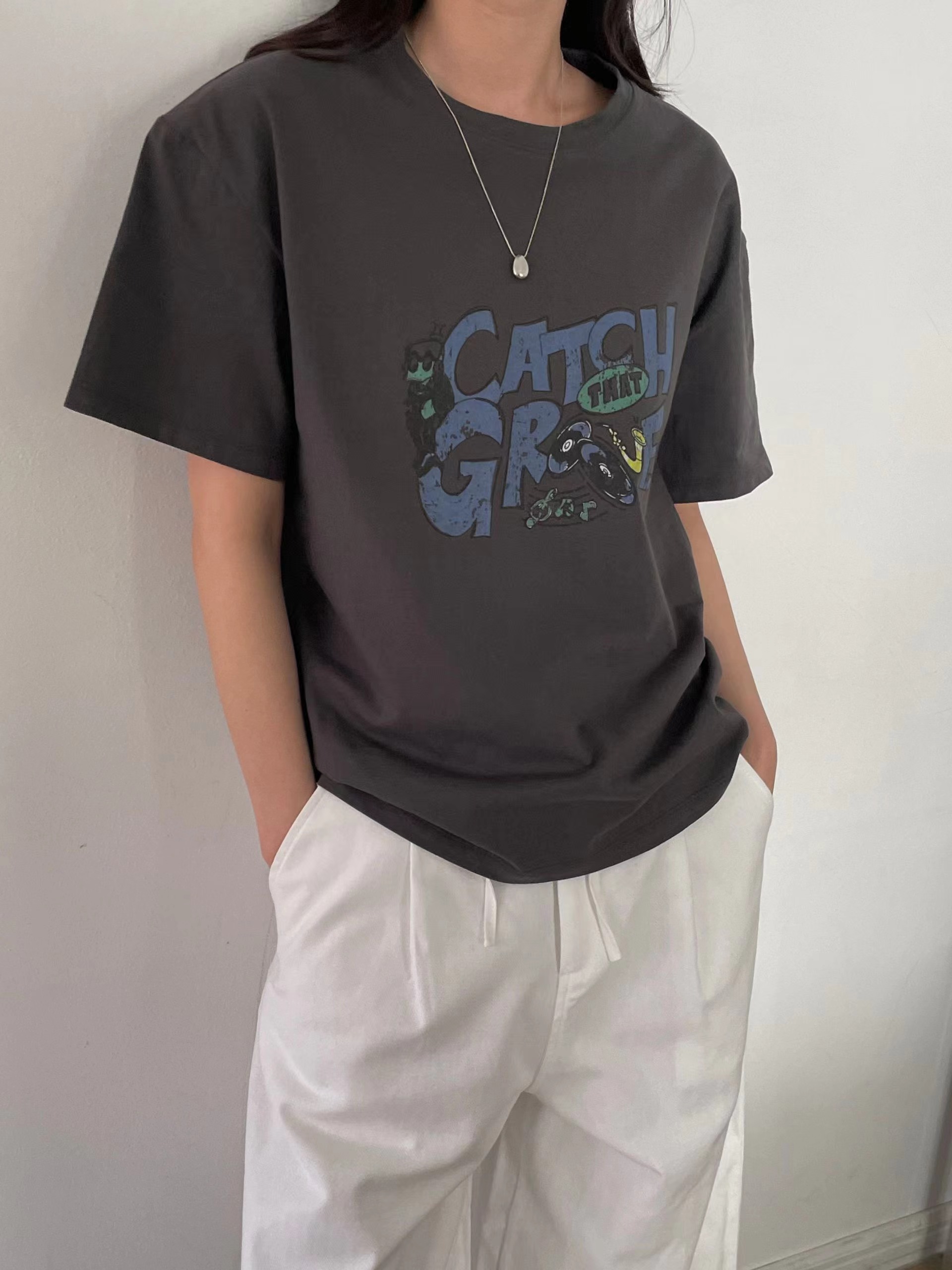 L.REWIND韓國代購女裝新品時尚職業真品推薦休閑26春夏T恤L.REWINDT恤圖色3