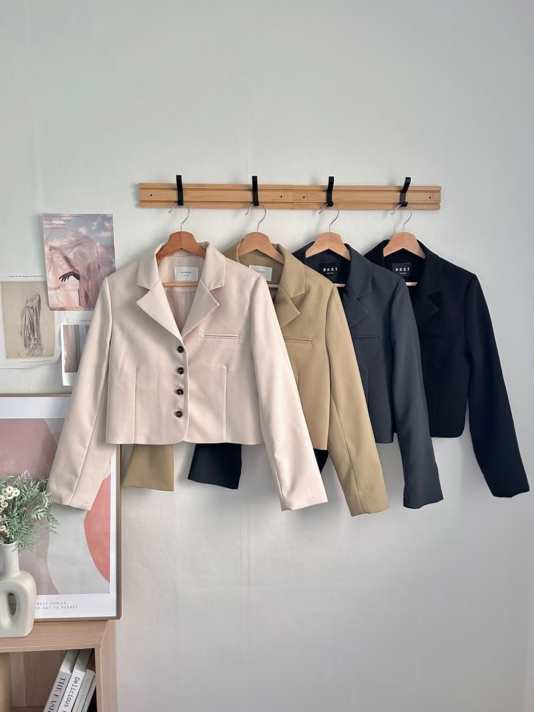 PLACE韓國代購女士新款時尚真品人氣26春夏推薦休閑職業夾克PLACE夾克圖色3左三色