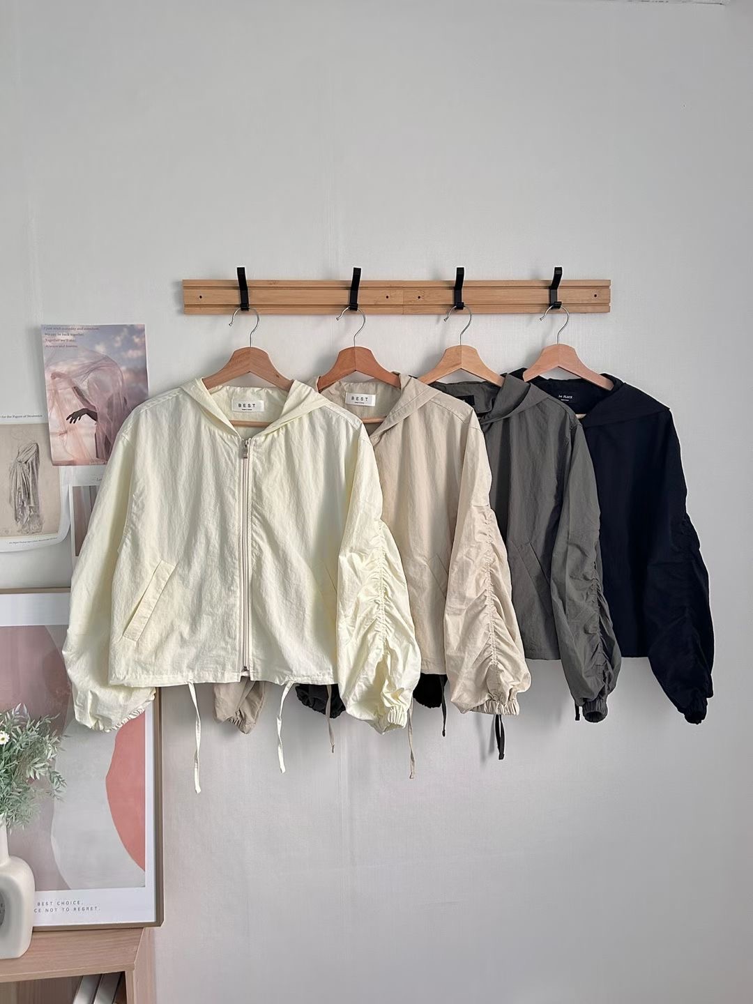 PLACE韓國代購女裝新款人氣真品職業熱賣26春夏夾克連帽衫PLACE夾克圖色4左四色