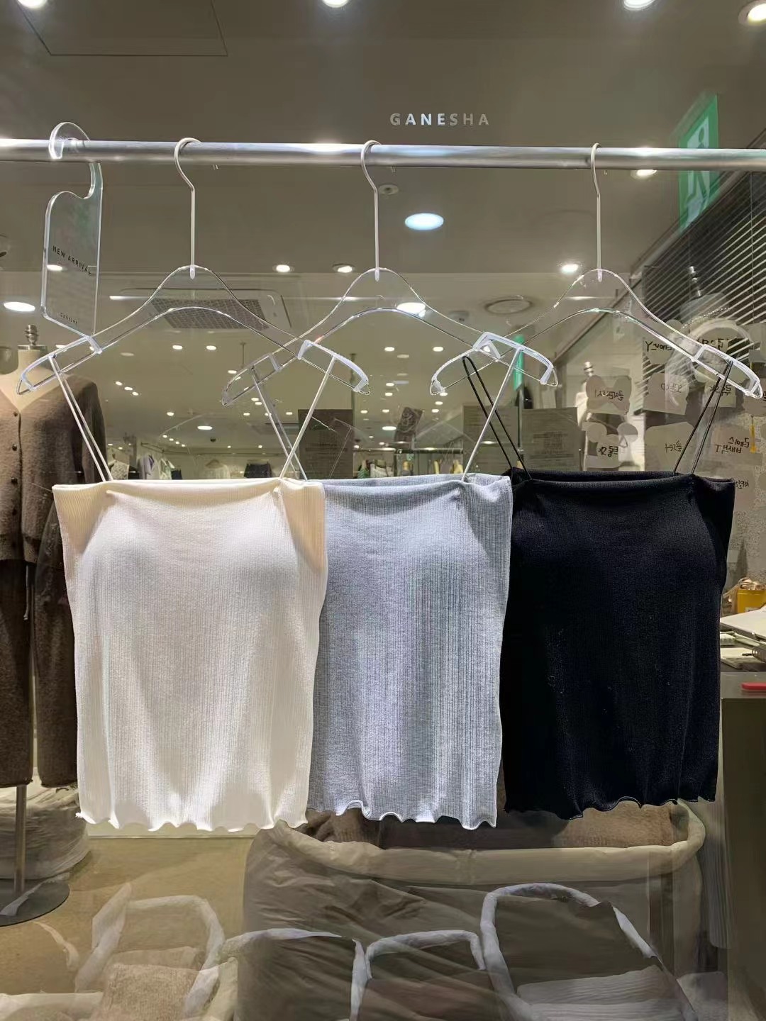 GANESHA東大門實拍女士新款職業26春夏真品時尚吊帶背心羅紋GANESHA吊帶/背心圖色3左三色