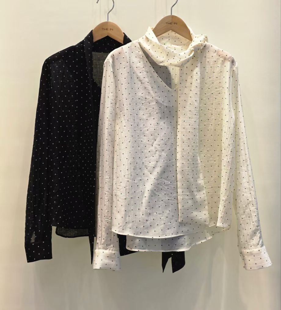 THE IN-더인-T韓國直郵女裝新品職業推薦襯衫蕾絲衫系帶THE IN襯衫/蕾絲衫