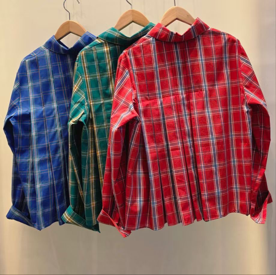 THE IN-더인-T東大門實拍女士新款人氣襯衫蕾絲衫格子THE IN襯衫/蕾絲衫