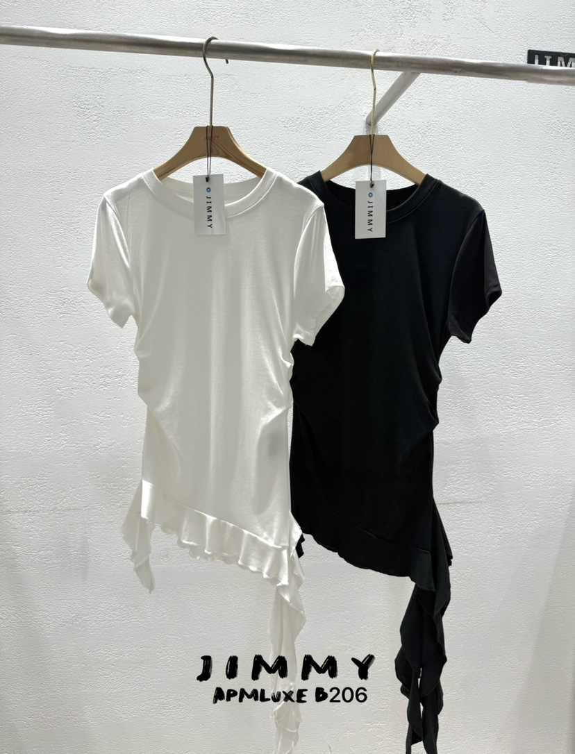 JIMMY韓國代購女士新品時尚休閑真品職業推薦熱賣T恤荷葉邊JIMMY/REMAKET恤