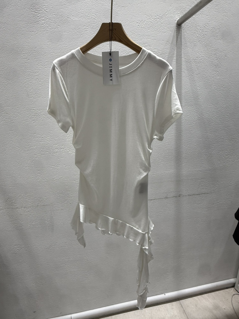 JIMMY韓國代購女士新品時尚休閑真品職業推薦熱賣T恤荷葉邊JIMMY/REMAKET恤圖色1